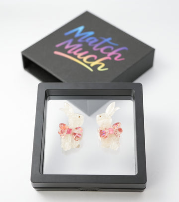 Giant Bow Bunny Earrings