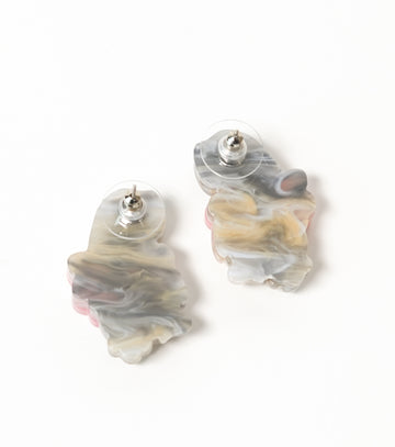 Marbled Cloud-Tail Bunny Earrings