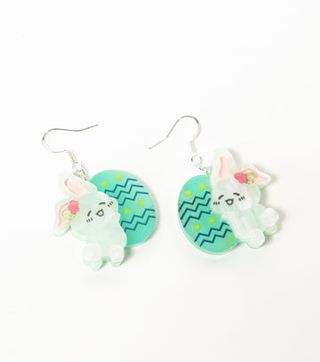 Cheery Egg-Hold Bunny Earrings