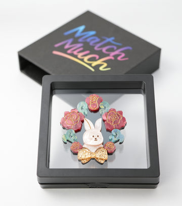 Glam Rose Bunny Brooch