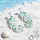 Icy Blue Glitter Seahorse Earrings