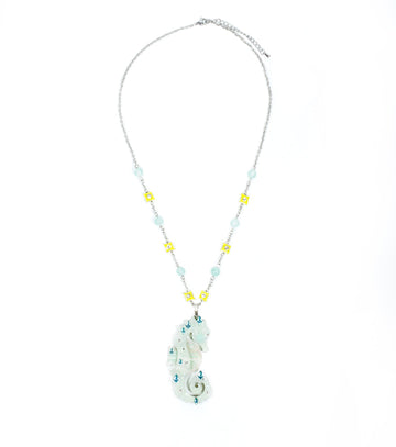 Seahorse Necklace Ocean Acrylic Resin Statement Jewelry for Women - Novelty Art Jewelry