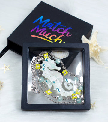 Seahorse Necklace Ocean Acrylic Resin Statement Jewelry for Women - Novelty Art Jewelry