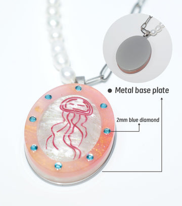 Jellyfish Necklace Ocean Acrylic Resin Statement Jewelry for Women - Novelty Art Jewelry