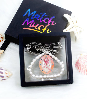 Jellyfish Necklace Ocean Acrylic Resin Statement Jewelry for Women - Novelty Art Jewelry