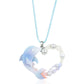 Dolphin Heart Necklace Ocean Acrylic Resin Statement Jewelry for Women - Novelty Art Jewelry