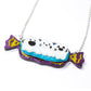 Ghost Candy Necklace Acrylic Resin Halloween Statement Jewelry for Women - Novelty Art Jewelry